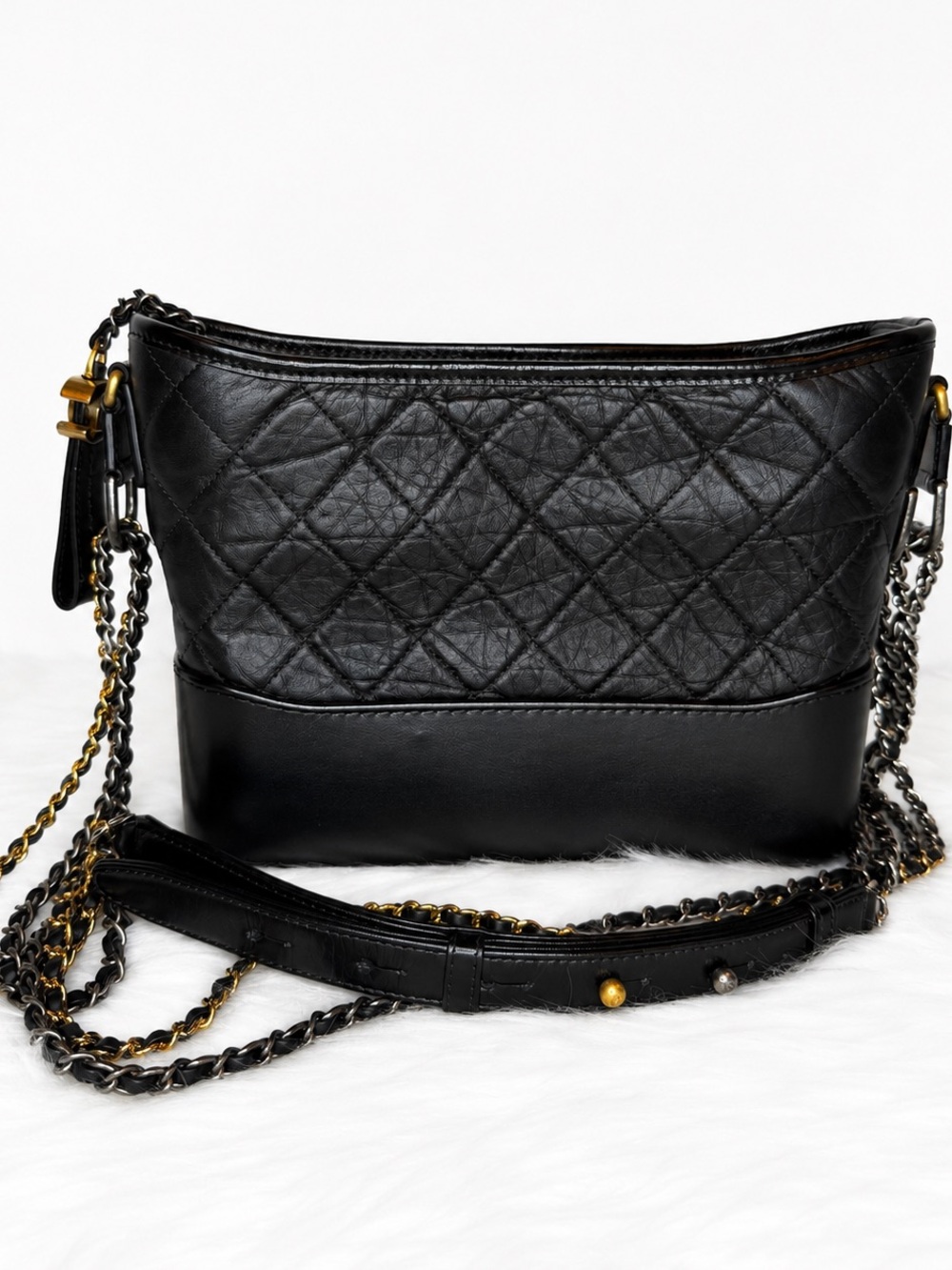 CHANEL Gabrielle Medium  Quilted Leather Crossbody with Chain